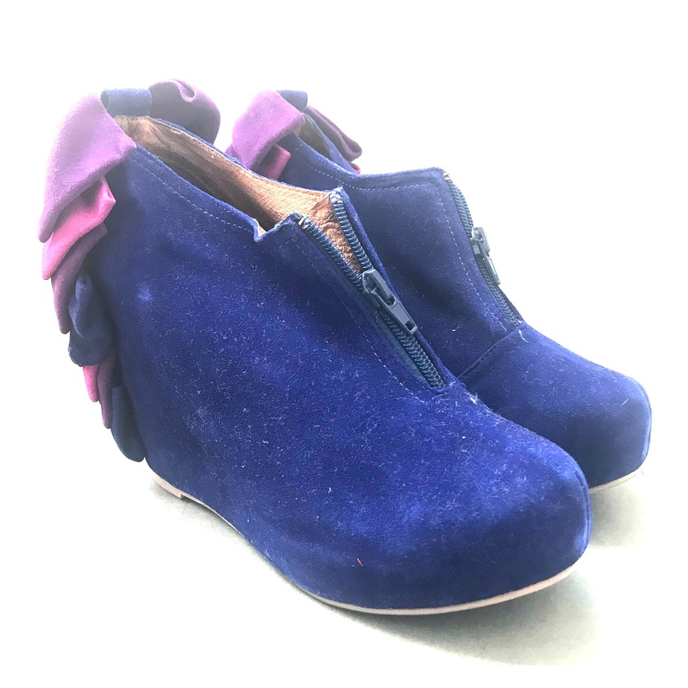 Jeffrey Campbell bow suede booties